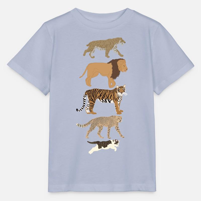 Evolution Cat Lion Cheetah Vertical multicolored - Stanley/Stella MINI CREATOR Kids’ T-Shirt - lavender-violet