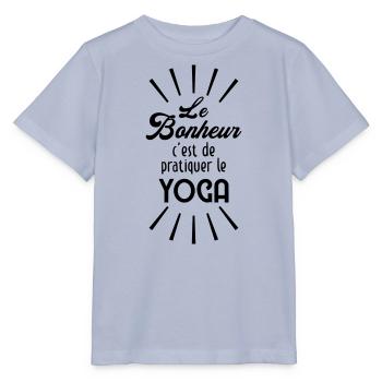 Le Bonheur c'est de pratiquer le Yoga ! - T-shirt bio MINI CREATOR Stanley/Stella Enfant - lavande-violet - Devant - Braiden (125cm)