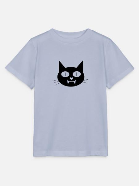 Halloween Vampir-Katze mit Eckzähnen - Stanley/Stella Kinder T-Shirt MINI CREATOR - Lavendel-Violett