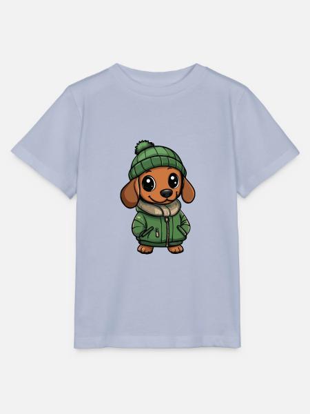 Dackel DachsHund Winter - Stanley/Stella Kinder T-Shirt MINI CREATOR  - Lavendel-Violett