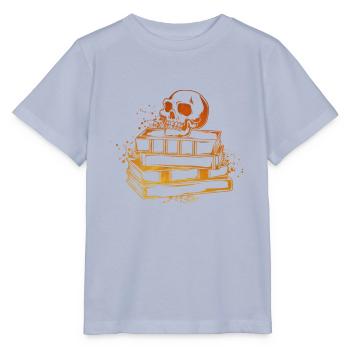 Crâne sur les livres - Dark Academia - T-shirt bio MINI CREATOR Stanley/Stella Enfant - lavande-violet - Devant - Braiden (125cm)