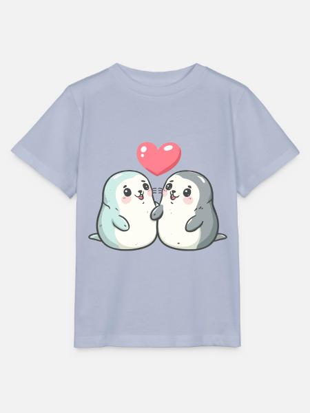 Robbe Tier Paar Liebe - Stanley/Stella Kinder T-Shirt MINI CREATOR - Lavendel-Violett