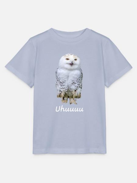 Lustiges Uhu Eulen-T-Shirt – „Uhuuuu!“ - Stanley/Stella Kinder T-Shirt MINI CREATOR - Lavendel-Violett