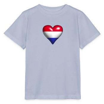 Niederlande glänzendes Herz blau weiß rot Fahne - Stanley/Stella Kinder T-Shirt MINI CREATOR  - Lavendel-Violett - Vorne - Braiden (125cm)