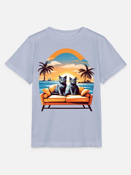 Katzen am Meer - Stanley/Stella Kinder T-Shirt MINI CREATOR  - Lavendel-Violett
