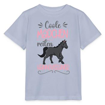 Coole Mädchen reiten Hannoveraner - Stanley/Stella Kinder T-Shirt MINI CREATOR  - Lavendel-Violett - Vorne - Braiden (125cm)