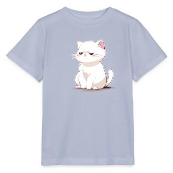eine traurige weiße Katze, Katzen-Meme - Stanley/Stella Kinder T-Shirt MINI CREATOR  - Lavendel-Violett - Vorne - Braiden (125cm)