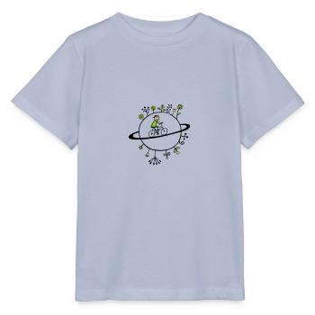 Welten-Radler - Stanley/Stella Kinder T-Shirt MINI CREATOR  - Lavendel-Violett - Vorne - Braiden (125cm)