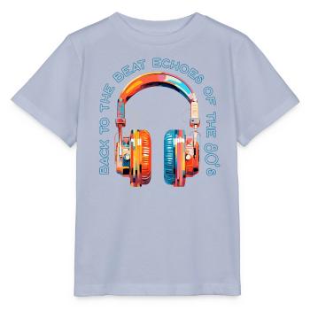 Feel the sounds of the 80s, retro over-ear headphones - Stanley/Stella MINI CREATOR Kids’ T-Shirt - lavender-violet - Front - Braiden (125cm)