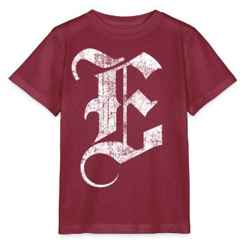 Tshirt alphabet initial E - T-shirt bio MINI CREATOR Stanley/Stella Enfant - bordeaux - Devant - Kain (125cm)