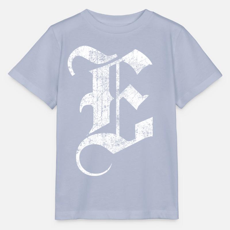Tshirt alphabet initial E - T-shirt bio MINI CREATOR Stanley/Stella Enfant - lavande-violet