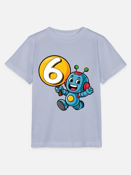 Endlich 6 Jahre sechs sechster Geburtstag Roboter - Stanley/Stella Kinder T-Shirt MINI CREATOR  - Lavendel-Violett
