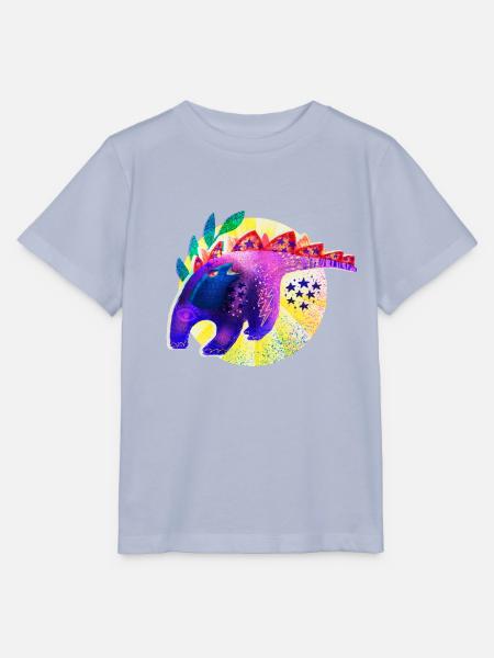 Retro Riso Dino - Stanley/Stella Kinder T-Shirt MINI CREATOR  - Lavendel-Violett