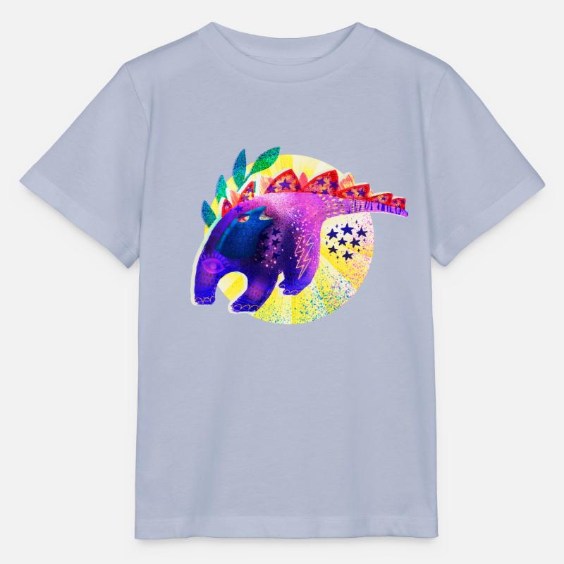 Retro Riso Dino - Stanley/Stella MINI CREATOR Kids’ T-Shirt - lavender-violet