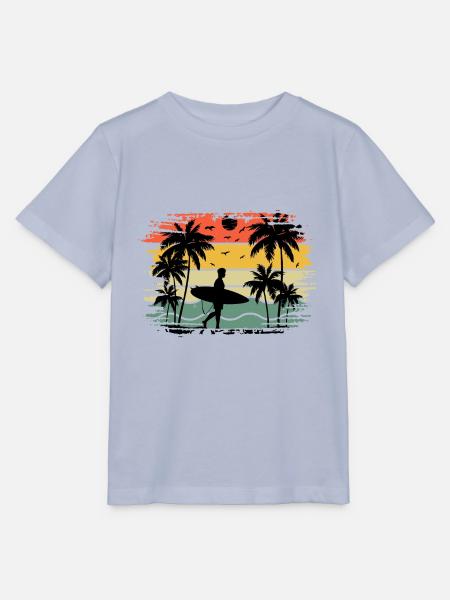 Surf Retro Sonnenuntergang - Stanley/Stella Kinder T-Shirt MINI CREATOR  - Lavendel-Violett