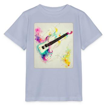Gitarre Pastell E-Gitarre Gitarrist - Stanley/Stella Kinder T-Shirt MINI CREATOR  - Lavendel-Violett - Vorne - Braiden (125cm)
