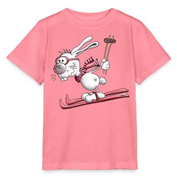 Hase auf der Piste - Stanley/Stella Kinder T-Shirt MINI CREATOR  - Pink  - Vorne
