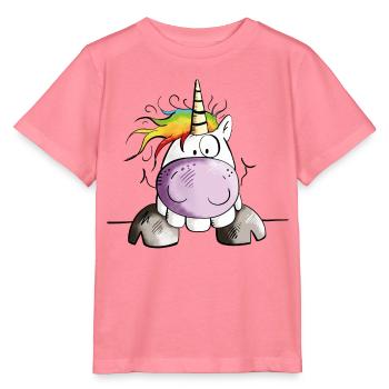 Fluffy Rainbow Unicorn - Stanley/Stella MINI CREATOR Kids’ T-Shirt - pink joy  - Front