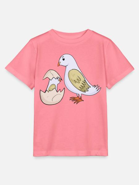 Taube mit Baby Taube - Stanley/Stella Kinder T-Shirt MINI CREATOR - Pink