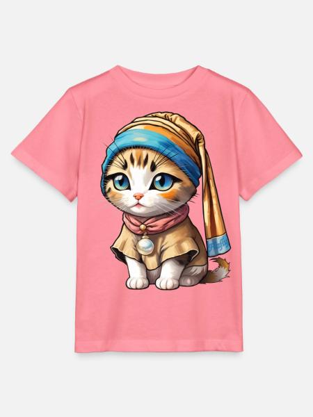 Kätzchen mit Perle - Stanley/Stella Kinder T-Shirt MINI CREATOR - Pink