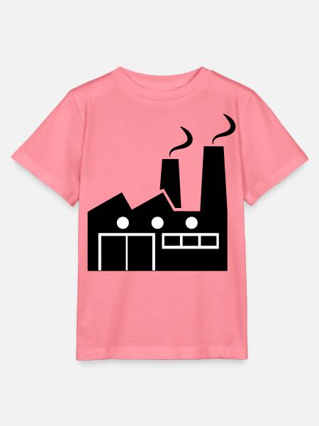 Abstrakte geometrische Linienkunst einer Fabrik - Stanley/Stella Kinder T-Shirt MINI CREATOR - Pink