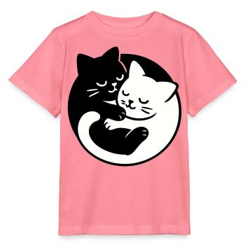 Chats Yin-Yang - T-shirt bio MINI CREATOR Stanley/Stella Enfant - rose  - Devant
