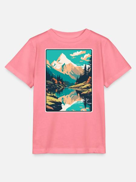 Silvretta Alps Schweiz Reiseplakat Stadtlandschaft - Stanley/Stella Kinder T-Shirt MINI CREATOR - Pink