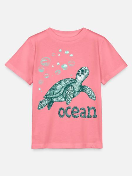Save the ocean - schildkröte - Stanley/Stella Kinder T-Shirt MINI CREATOR  - Pink 