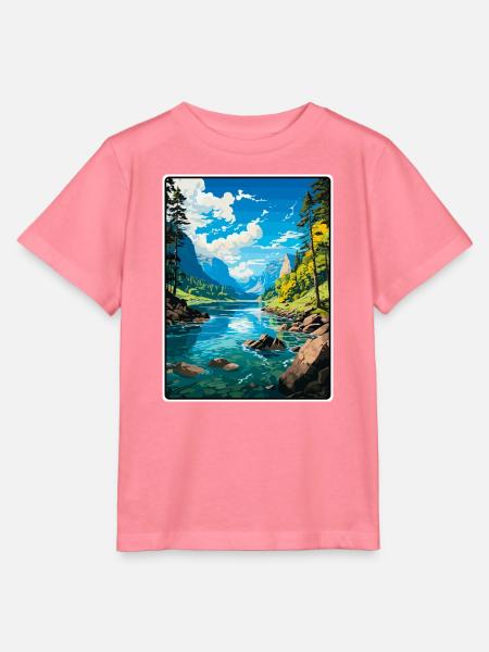 Bohinjer See, Slowenien, Azurgebirge, See, Aussicht - Stanley/Stella Kinder T-Shirt MINI CREATOR - Pink