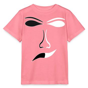 Abstrakte Gesichtslinien Kontrast Maske - Stanley/Stella Kinder T-Shirt MINI CREATOR  - Pink  - Vorne