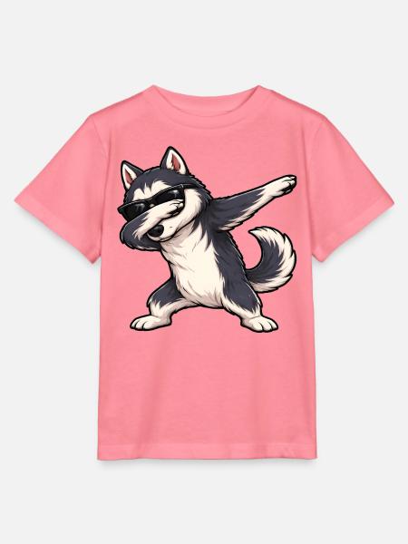 Dabbing Husky - Stanley/Stella Kinder T-Shirt MINI CREATOR - Pink