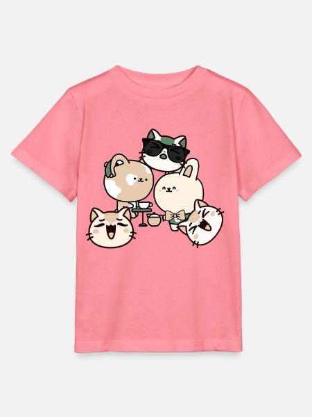 Kawaii Kaffeepause: Katze mit Hörgerät - Stanley/Stella Kinder T-Shirt MINI CREATOR - Pink