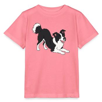Vrolijke afbeelding van een Border Collie - Stanley/Stella Kinder-T-shirt MINI CREATOR  - roze  - Voor