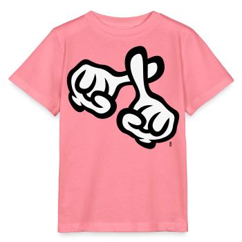 Fingerkreuz (Hände / Kreuz / Bibel / Religion, 2C) - Stanley/Stella Kinder T-Shirt MINI CREATOR  - Pink  - Vorne