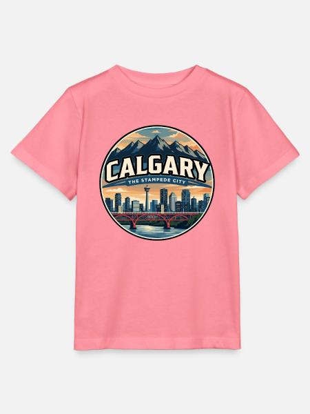 Retro Calgary Peace Bridge Reiseabzeichen - Stanley/Stella Kinder T-Shirt MINI CREATOR  - Pink 