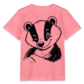 Dachs Augenzwinkern - Stanley/Stella Kinder T-Shirt MINI CREATOR  - Pink  - Vorne
