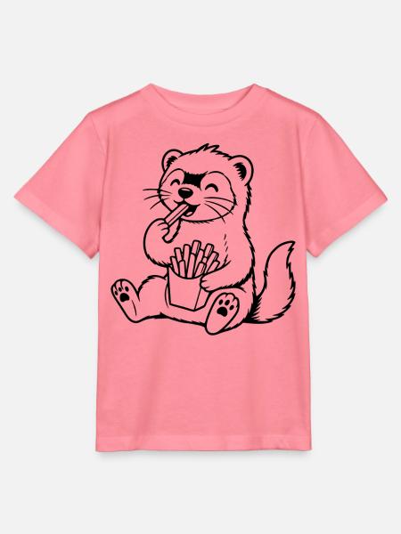 Frettchen isst Pommes - Stanley/Stella Kinder T-Shirt MINI CREATOR - Pink