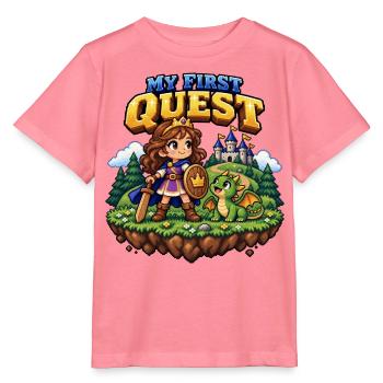 My First Quest – 16-Bit Prinzessin & Drache - Stanley/Stella Kinder T-Shirt MINI CREATOR  - Pink  - Vorne