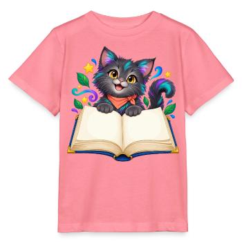 Katzenbuchzauber im Regenbogenstil - Stanley/Stella Kinder T-Shirt MINI CREATOR  - Pink  - Vorne