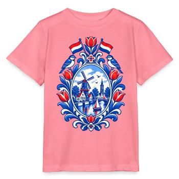 Niederlande | Tulpen, Windmühle & Kanal - Stanley/Stella Kinder T-Shirt MINI CREATOR  - Pink  - Vorne