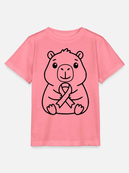 Niedliche Capybara-Brustkrebs-Bewusstsein - Stanley/Stella Kinder T-Shirt MINI CREATOR - Pink