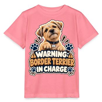 Warnung. Border Terrier im Kommando - Stanley/Stella Kinder T-Shirt MINI CREATOR  - Pink  - Vorne