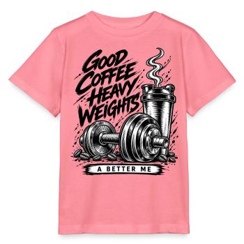 Good Coffee Heavy Weights – Fitnessstudio & Kaffee - Stanley/Stella Kinder T-Shirt MINI CREATOR  - Pink  - Vorne