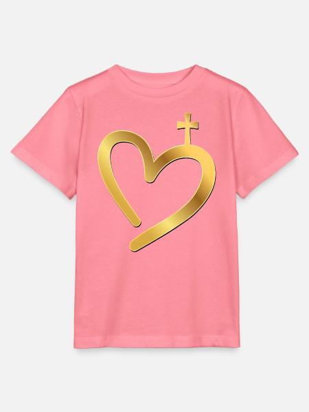 Verehrungskreuz Herz - Stanley/Stella Kinder T-Shirt MINI CREATOR - Pink