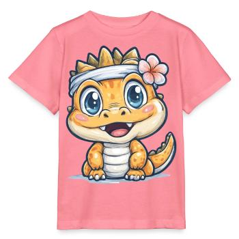 Niedliches Krokodil für Kinder - Stanley/Stella Kinder T-Shirt MINI CREATOR  - Pink  - Vorne