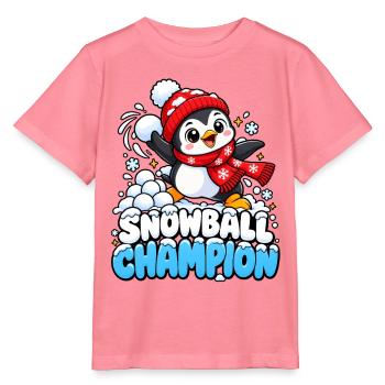Schneeball-Champion Pinguin - Stanley/Stella Kinder T-Shirt MINI CREATOR  - Pink  - Vorne