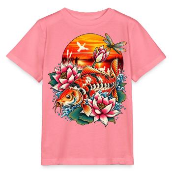Carpe_ko_et_lotus_au_coucher_du_soleil - Stanley/Stella Kinder T-Shirt MINI CREATOR  - Pink  - Vorne
