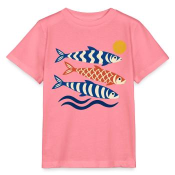 Koi Wellen im Sonnenkreis - Stanley/Stella Kinder T-Shirt MINI CREATOR  - Pink  - Vorne