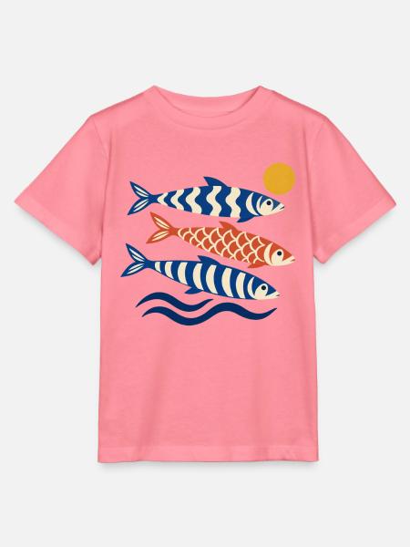 Koi Wellen im Sonnenkreis - Stanley/Stella Kinder T-Shirt MINI CREATOR - Pink