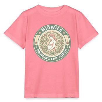 Hebamme bringt Leben hervor Blumenabzeichen Geschenk - Stanley/Stella Kinder T-Shirt MINI CREATOR  - Pink  - Vorne
